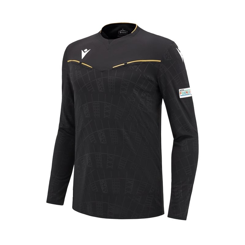 EURO 2024 UEFA REFEREE MAN - MATCH SHIRT LS - FOOTBALL SOCCER MACRON - Picture 11 of 26