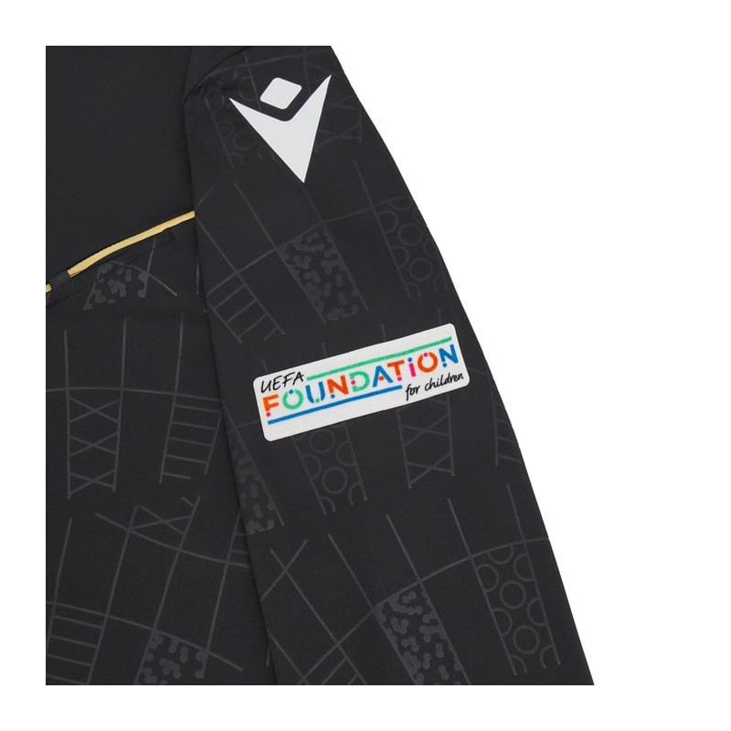 EURO 2024 UEFA REFEREE MAN - MATCH SHIRT LS - FOOTBALL SOCCER MACRON - Picture 13 of 26