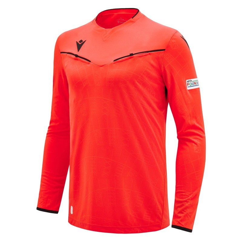 EURO 2024 UEFA REFEREE MAN - MATCH SHIRT LS - FOOTBALL SOCCER MACRON - Picture 15 of 26