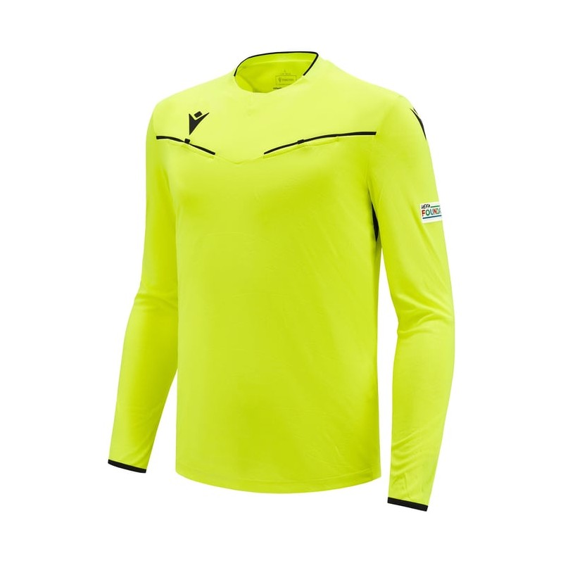 EURO 2024 UEFA REFEREE MAN - MATCH SHIRT LS - FOOTBALL SOCCER MACRON - Picture 19 of 26