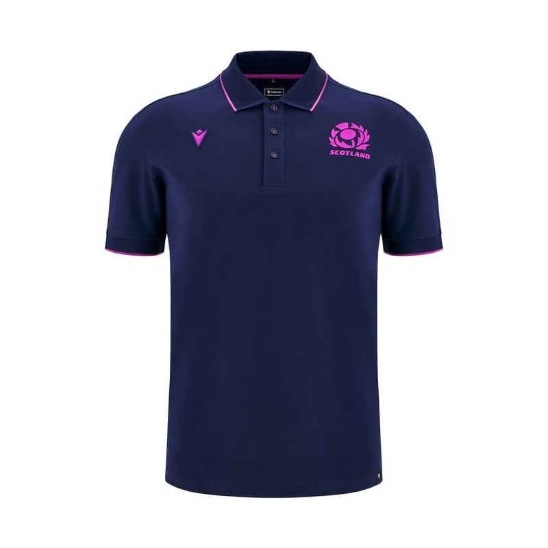 RUGBY SCOZIA – POLO TRAVEL COTONE MAGLIA - MACRON - Stagione 2025/26