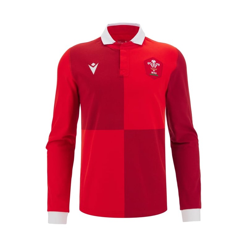 RUGBY PAYS DE GALLES - MAILLOT COTON MATCH HOME ML - MACRON - Saison 2025/26