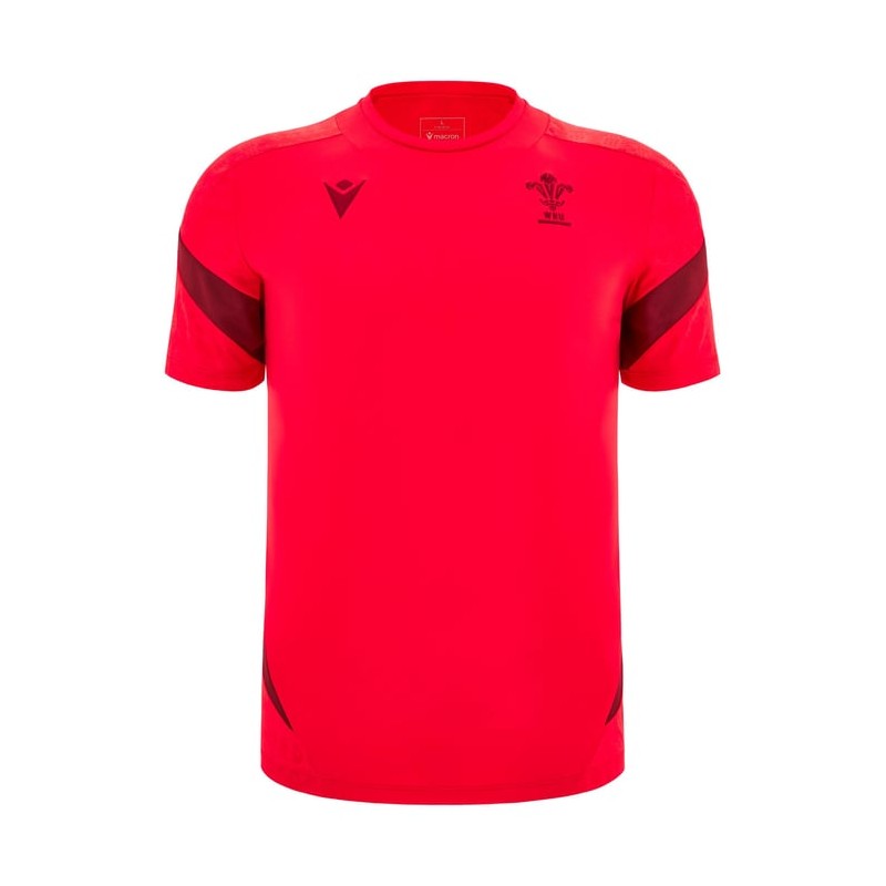 RUGBY GALES – CAMISETA ENTRENAMIENTO RED POLY - MACRON - Temporada 2025/26