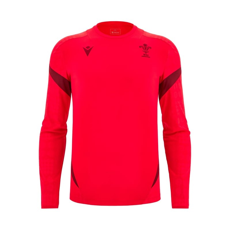 RUGBY GALES – CAMISETA ENTRENAMIENTO RED POLY ML - MACRON - Temporada 2025/26