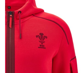 RUGBY GALES – CHAQUETA SUDADERA CAPUCHA ZIP TRAVEL - MACRON - Temporada 2025/26