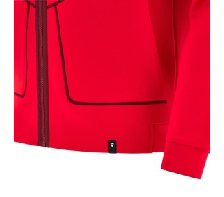 RUGBY PAYS DE GALLES – SWEAT CAPUCHE TRAVEL TECH RED - MACRON - Saison 2025/26
